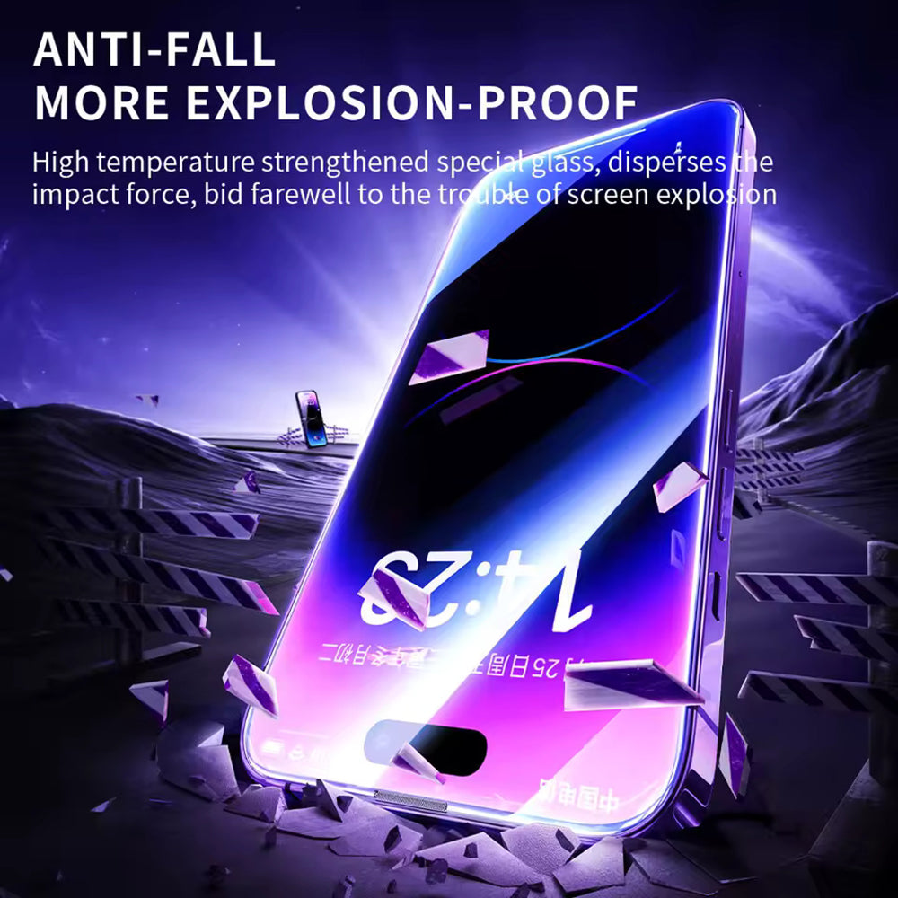 Película protetora de ecrã Blueo Anti-Estática HD para Apple iPhone 15 Pro Max, Vidro Temperado, Cola Total, Preta