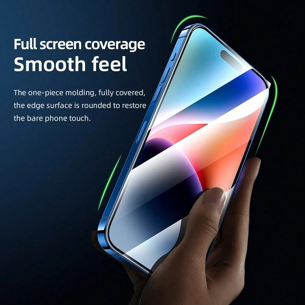 Película protetora de ecrã Blueo AR Applicator Pro para Apple iPhone 16 Pro, Vidro Temperado, Cola Total, 3D, Preta