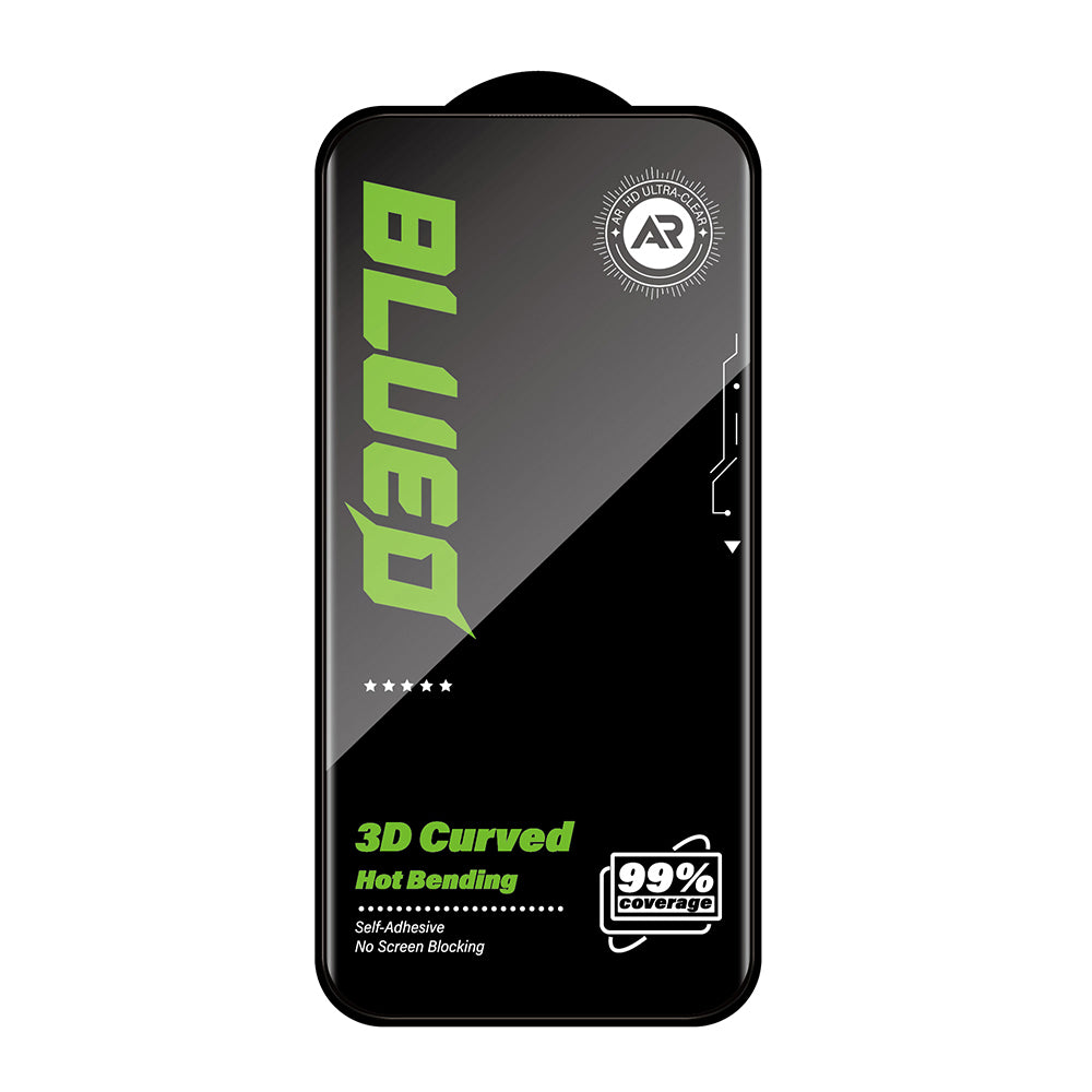 Película protetora de ecrã Blueo AR para Apple iPhone 16 Pro, vidro temperado, cola total, 3D, preta