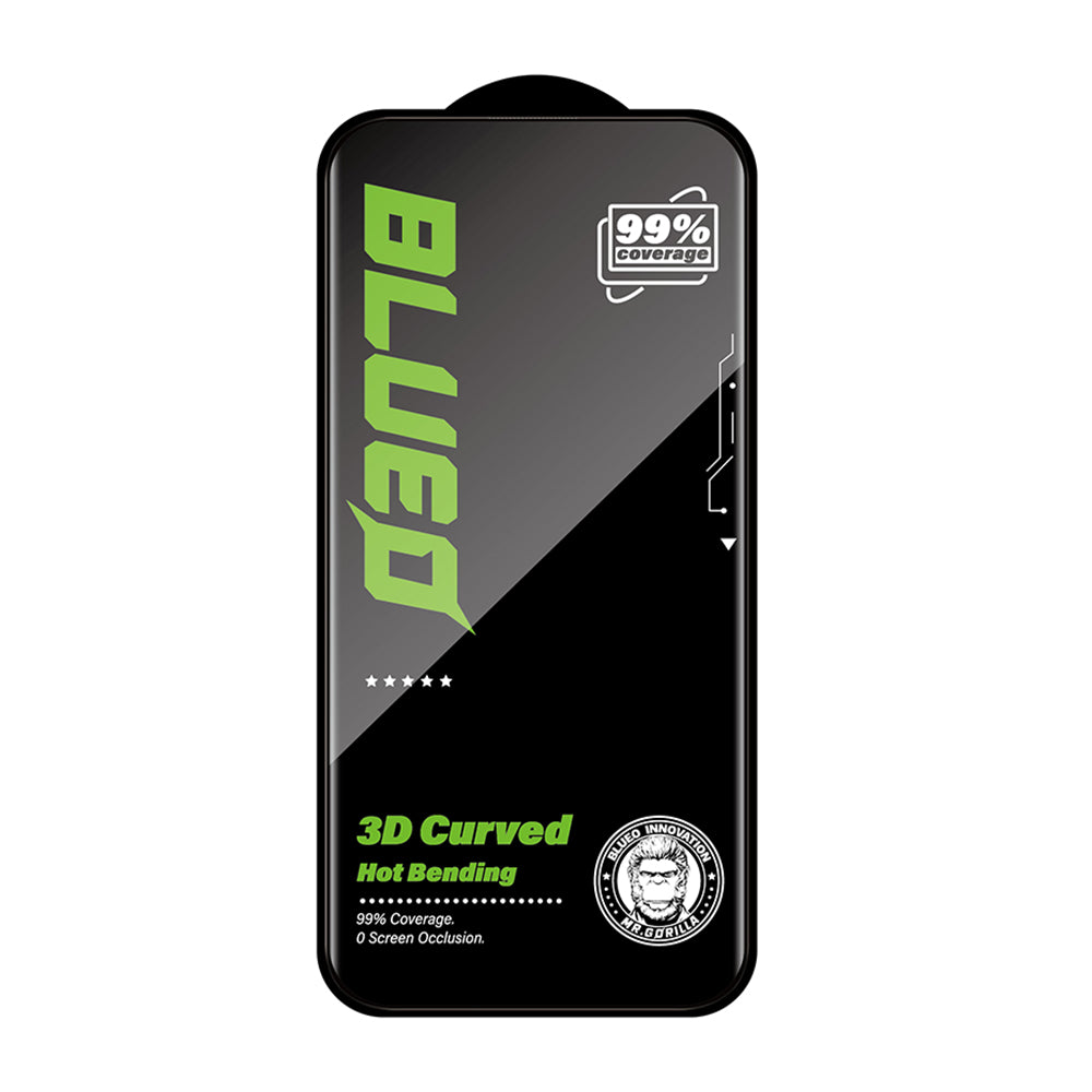 Película protetora de ecrã Blueo HD para Apple iPhone 16 Pro, Vidro Temperado, Cola Total, 3D, Preta