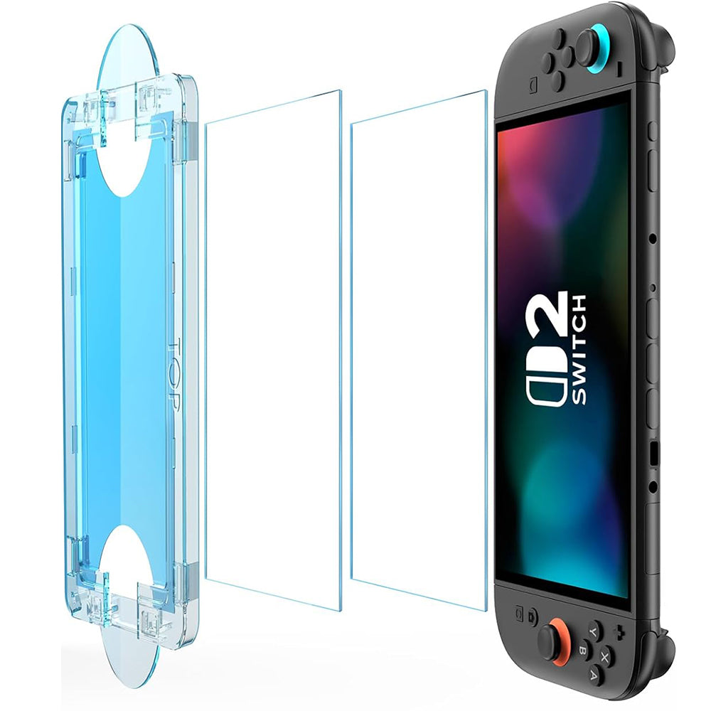 Película Protetora de Ecrã Techsuit SwitchAura Aplicador para Nintendo Switch 2, Vidro Temperado, Conjunto de 2 peças