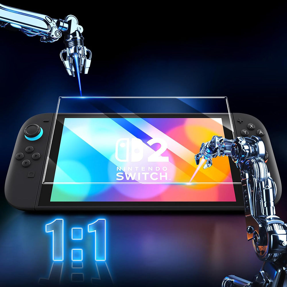 Película Protetora de Ecrã Techsuit SwitchAura Aplicador para Nintendo Switch 2, Vidro Temperado, Conjunto de 2 peças