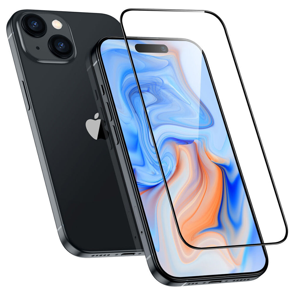 Película Protetora de Ecrã ESR Armorite para Apple iPhone 15 Plus, Vidro Temperado, Full Glue, Preta