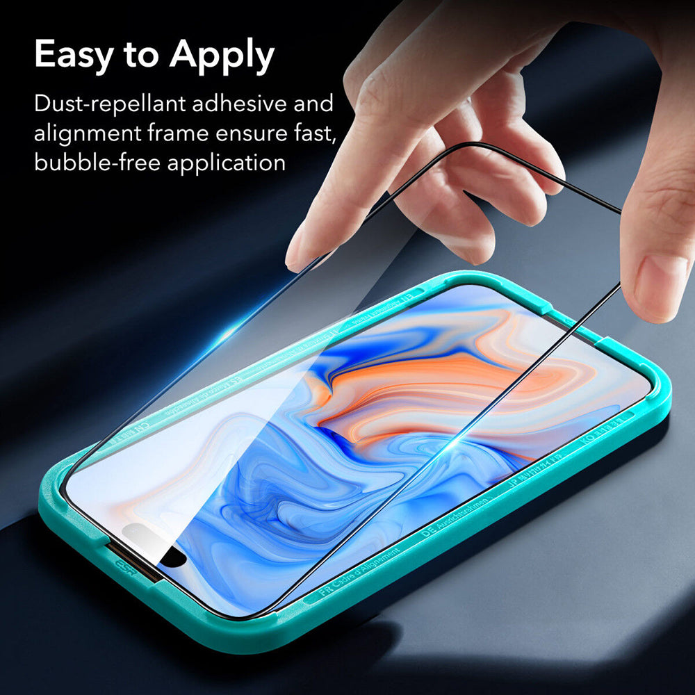 Película Protetora de Ecrã ESR Armorite para Apple iPhone 15 Plus, Vidro Temperado, Full Glue, Preta