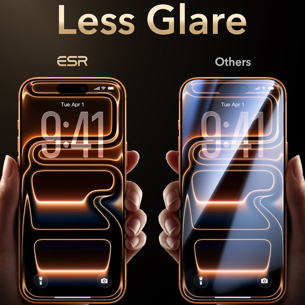 Película protetora de ecrã ESR Armorite Pro UltraFit para Apple iPhone 18 Pro / 17 Pro, Vidro Temperado, Cola Total, Preta