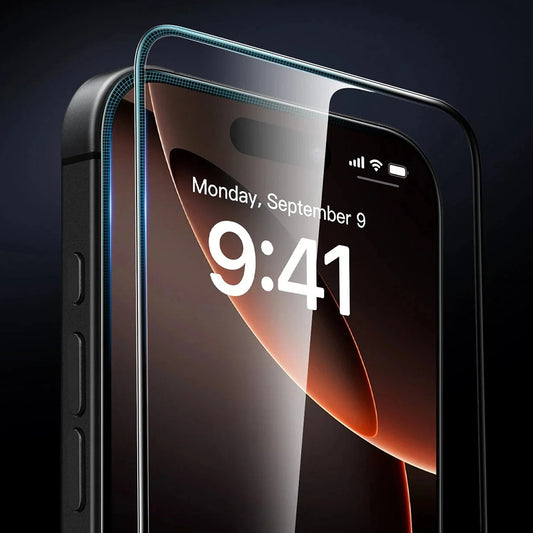 Película Protetora de Ecrã ESR Armorite UltraFit para Apple iPhone 17 Pro, Vidro Temperado, Full Glue, Conjunto de 3 peças