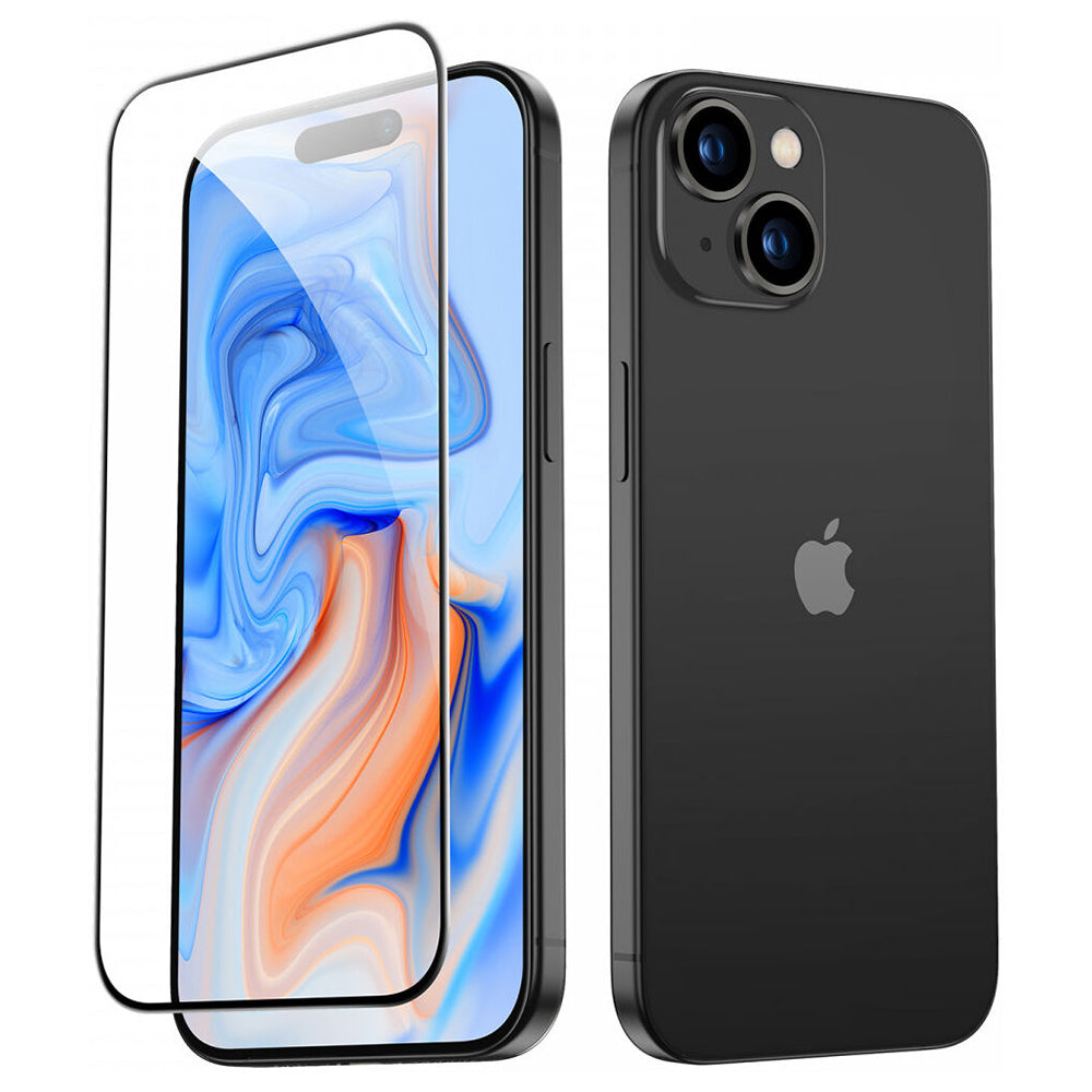 Película Protetora ESR para Apple iPhone 15, Vidro Temperado, Full Glue, Preta