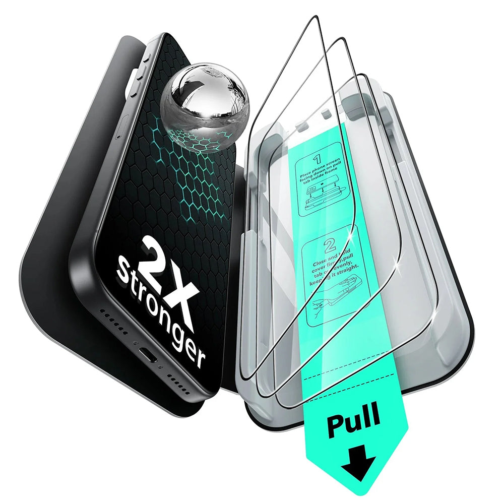 Película Protetora Ecran ESR UltraFit para Apple iPhone 17 Pro, Vidro Temperado, Full Glue, Conjunto de 3 peças