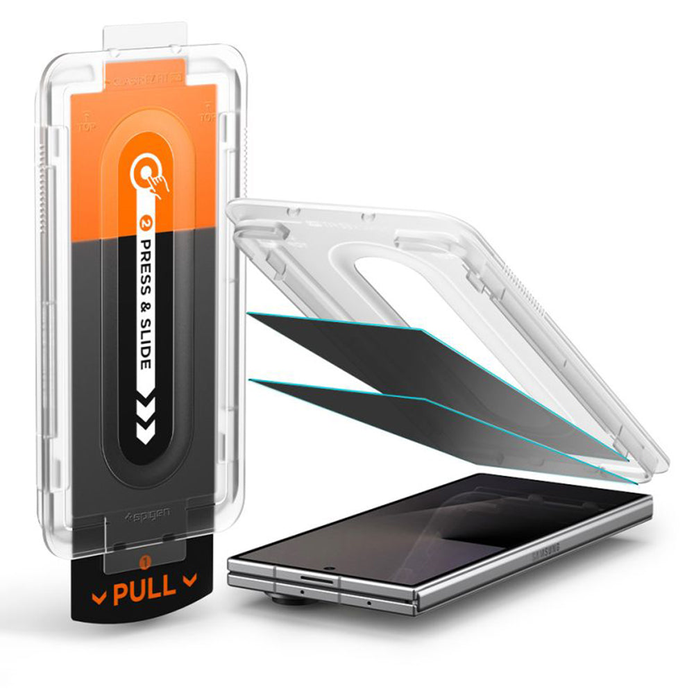 Película protetora Ecrã Exterior Privacy Spigen GlastR EZ FIT Pro HD para Samsung Galaxy Z Fold8 Ultra F976, Vidro Temperado, Conjunto de 2 unidades