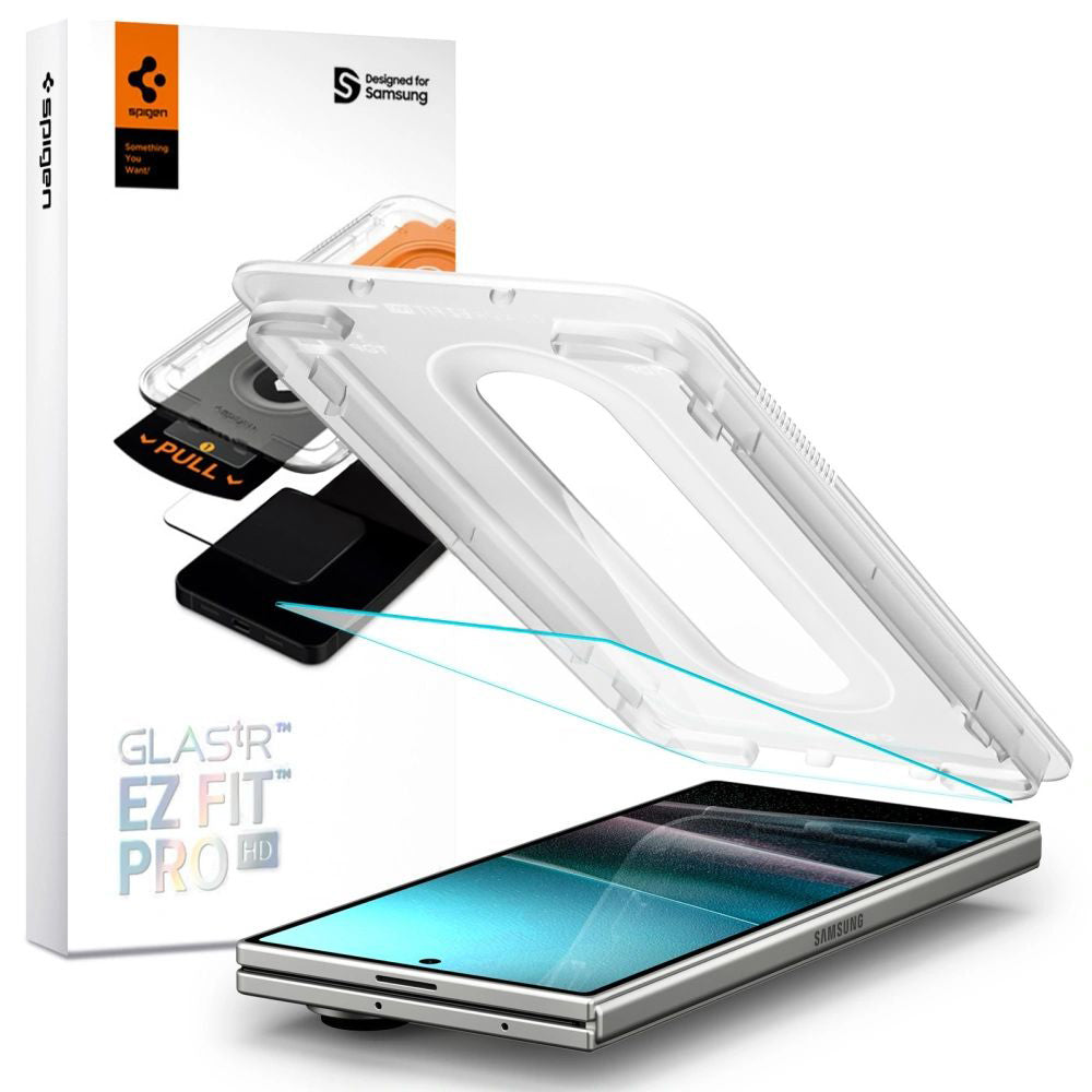 Película Protetora de Ecrã Exterior Spigen GlastR EZ FIT Pro HD para Samsung Galaxy Z Fold7 F966, Vidro Temperado, Full Glue AGL09580