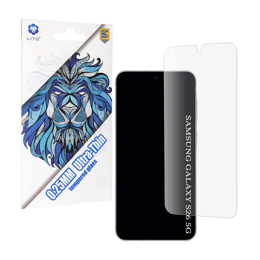 Película Protetora de Ecrã Lito Classic Ultra Thin para Samsung Galaxy S26 S942, Vidro Temperado, Colagem Total, 2.5D
