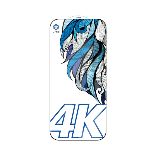 Película Protetora de Ecrã Lito D+ Max 4K para Apple iPhone 17 Pro, Vidro Temperado, Full Glue, Preta