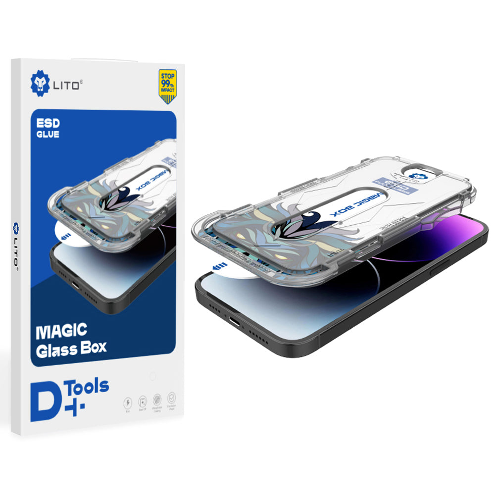 Película protetora de ecrã Lito Magic Glass Box D+ Tools para Apple iPhone 16 Pro Max, Vidro Temperado, Cola Total
