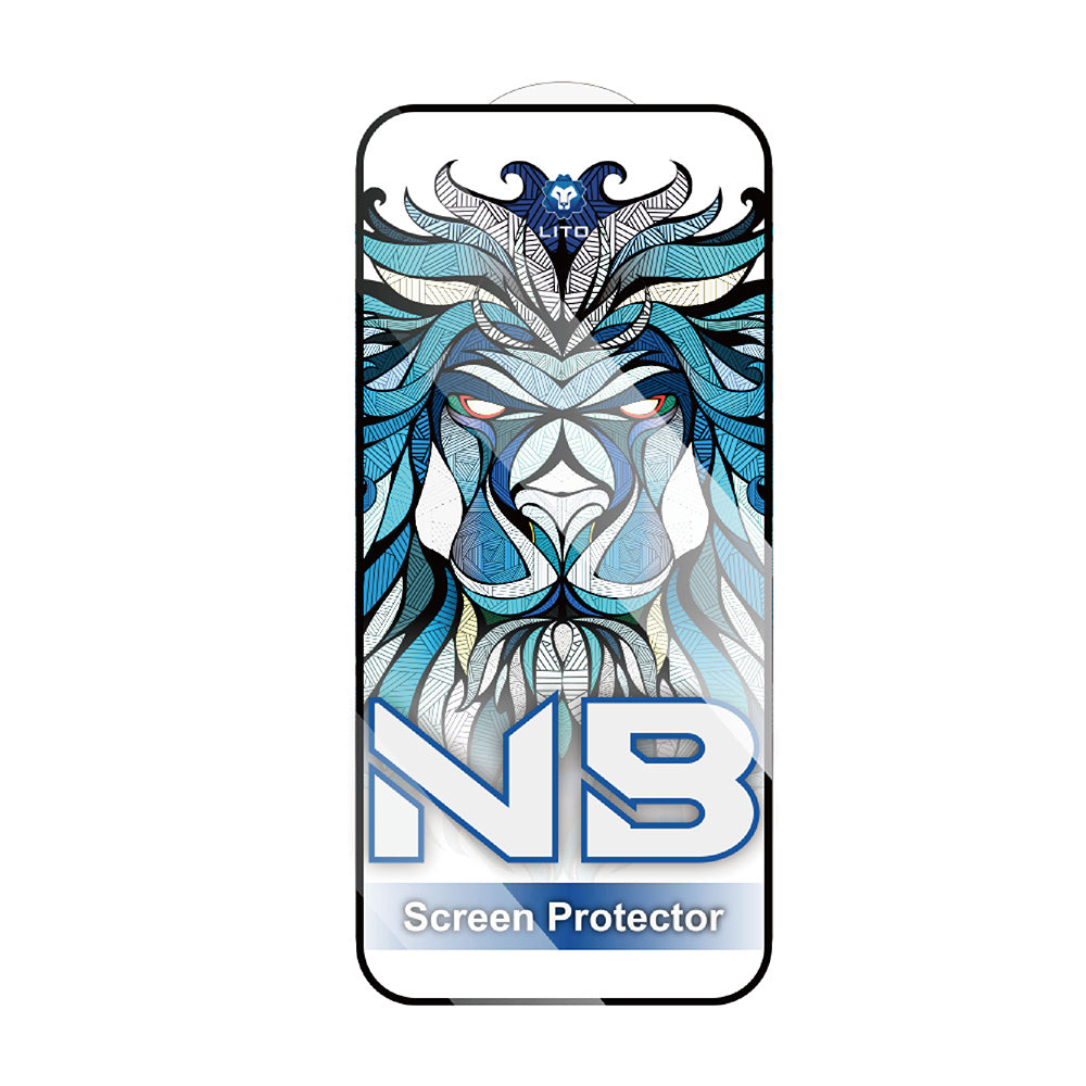 Película Protetora de Ecrã Lito NB para Apple iPhone 17 Pro Max, Vidro Temperado, Full Glue, Preta