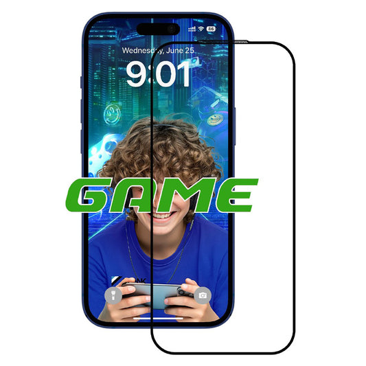 Película Protetora de Ecrã Fosco Anank 5X Reforçada para Apple iPhone 17, Vidro Temperado, Cola Completa, 2.5D, Preta.