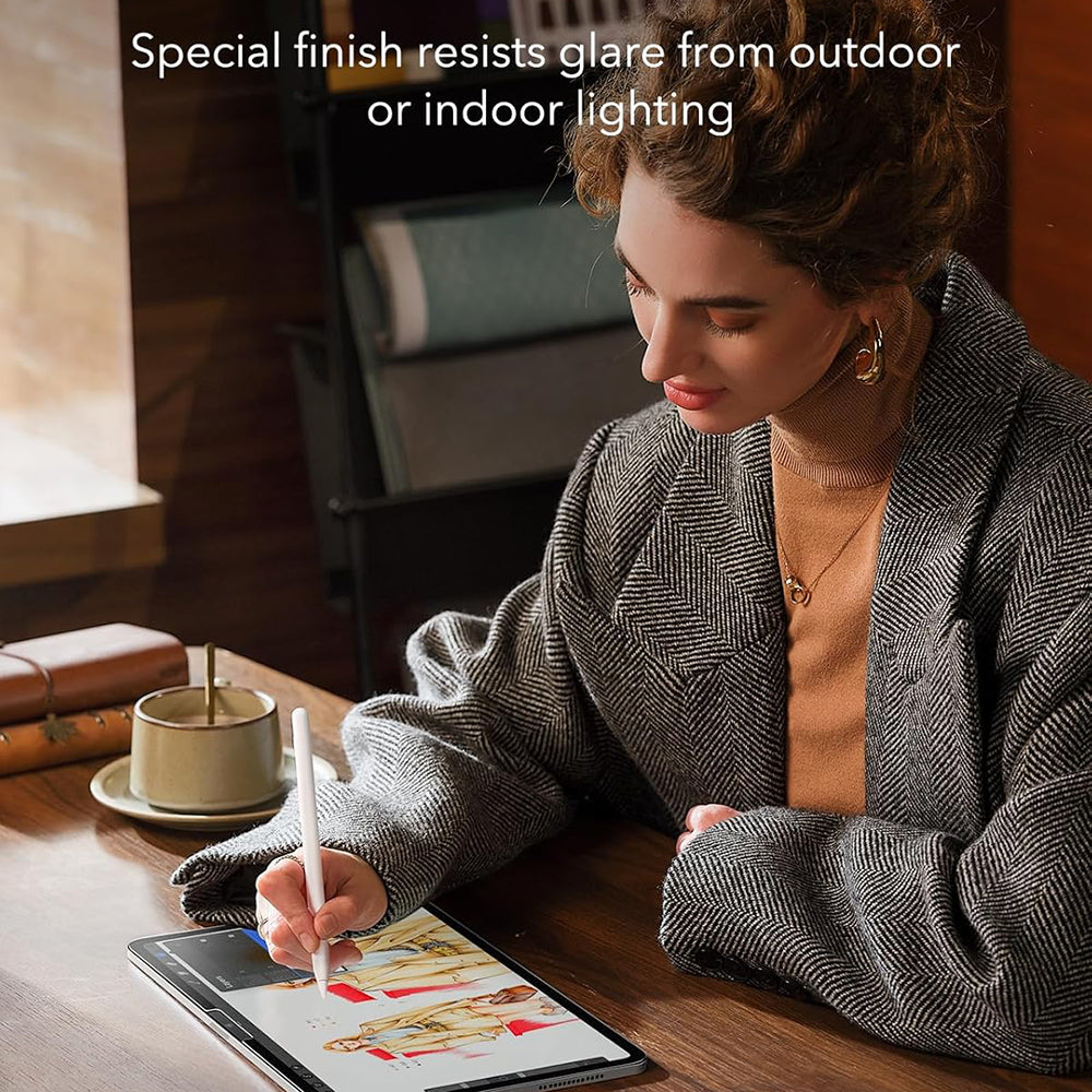 Película Protetora de Ecrã Matte ESR Paper Feel para Apple iPad Air 13 (2025) / Air 13 (2024), Plástico, Cola Total, Conjunto de 2 peças