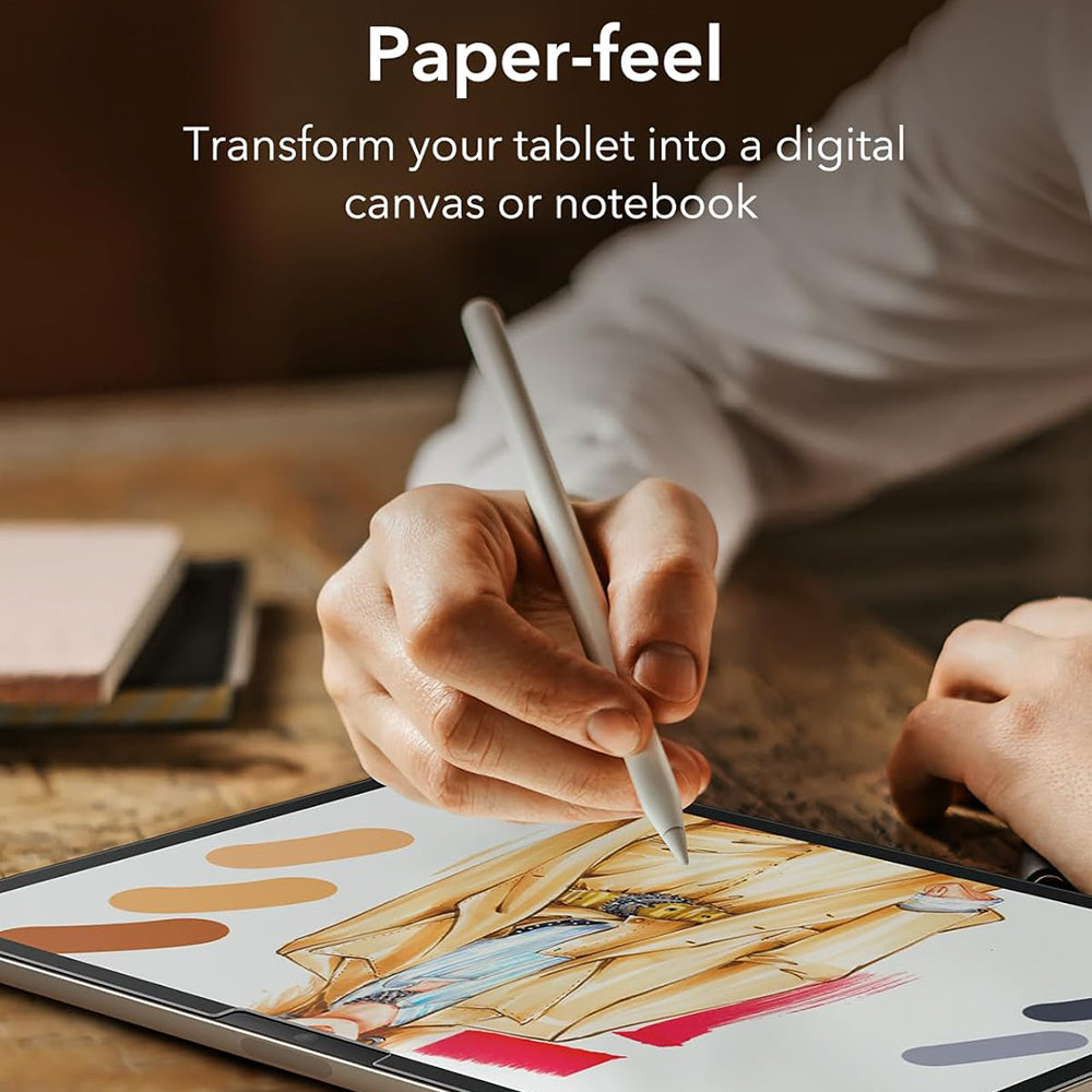 Película Protetora de Ecrã Matte ESR Paper Feel para Apple iPad Air 13 (2025) / Air 13 (2024), Plástico, Cola Total, Conjunto de 2 peças