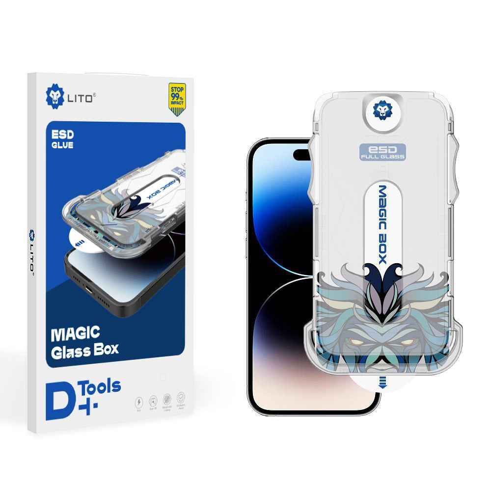 Película protetora de ecrã Matte Lito Magic Glass Box D+ Tools para Apple iPhone 16 Plus, Vidro Temperado, Cola Total