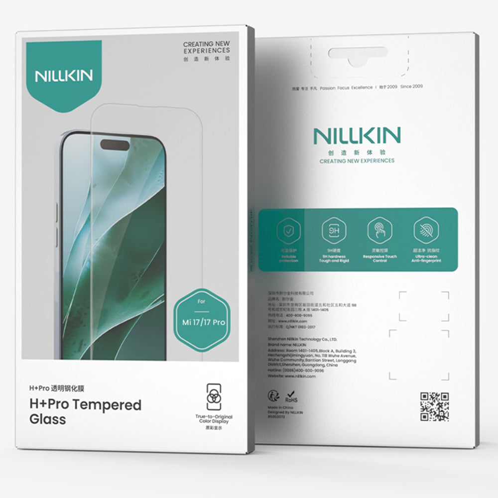 Película protetora de ecrã Nillkin H+ Pro para Xiaomi 17 Pro / 17, Vidro Temperado, Cola Total