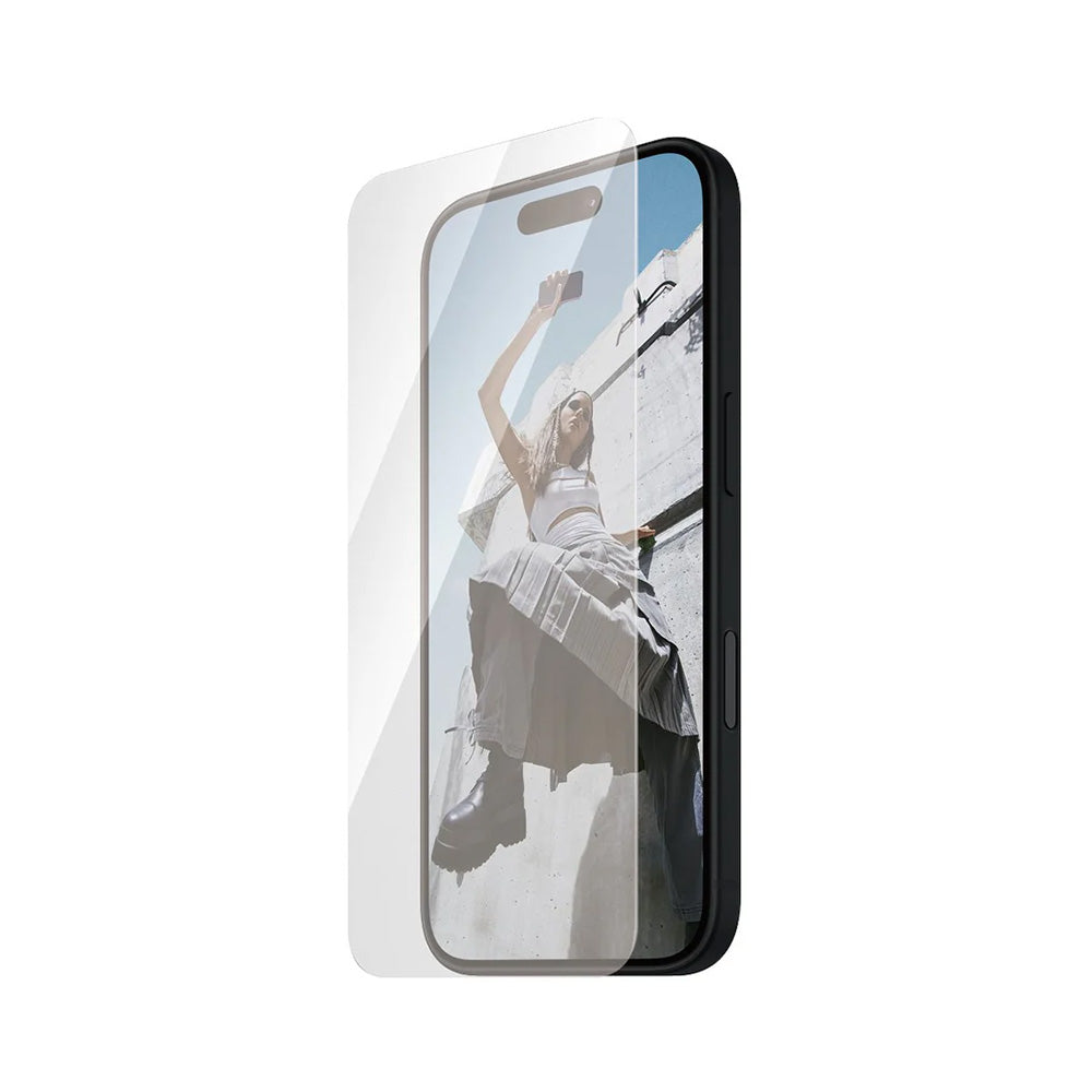Película Protetora de Ecrã PanzerGlass Safe. Ultra-Wide Fit para Apple iPhone 16 / 15, Vidro Temperado, Full Glue.