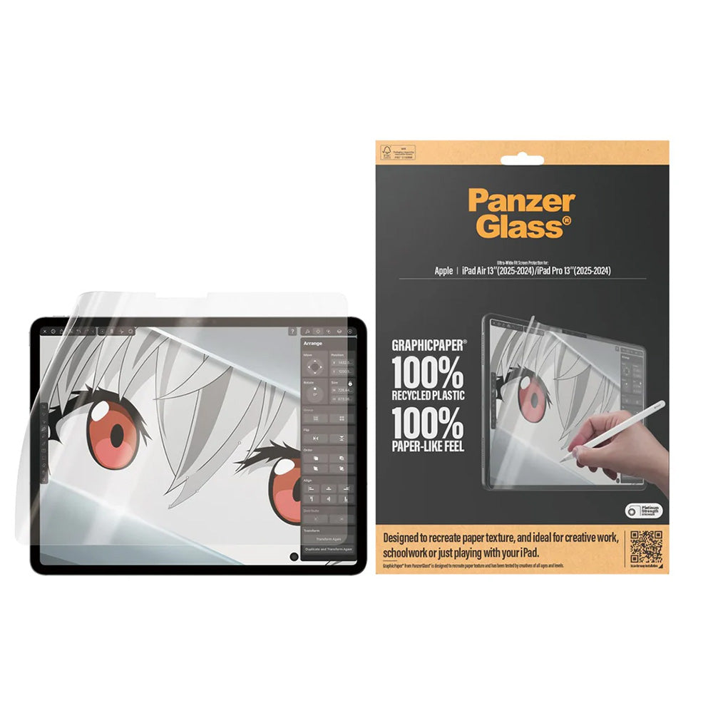 Película Protetora de Ecrã PanzerGlass Ultra-Wide Fit GraphicPaper para Apple iPad Pro 13 (2025) / Air 13 (2025) / Air 13 (2025) / Pro 13 (2024), Plástico