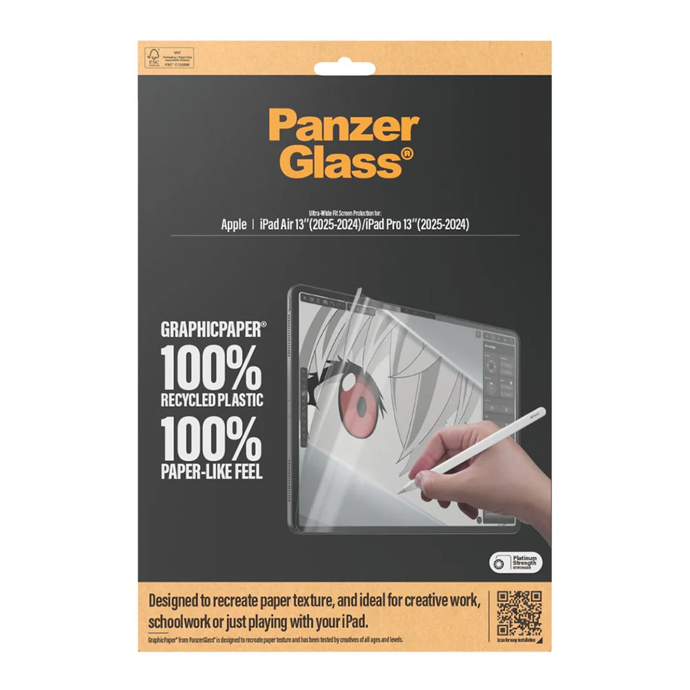 Película Protetora de Ecrã PanzerGlass Ultra-Wide Fit GraphicPaper para Apple iPad Pro 13 (2025) / Air 13 (2025) / Air 13 (2025) / Pro 13 (2024), Plástico
