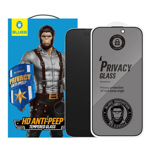 Película de Proteção de Ecrã Privacy Blueo Anti-Peep Applicator Pro para Apple iPhone 17 Air, Vidro Temperado, Full Glue