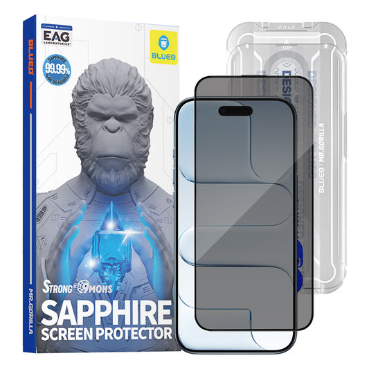 Película de Proteção Ecrã Privacy Blueo Sapphire Applicator Pro para Apple iPhone 17 Air, Vidro Temperado, Full Glue
