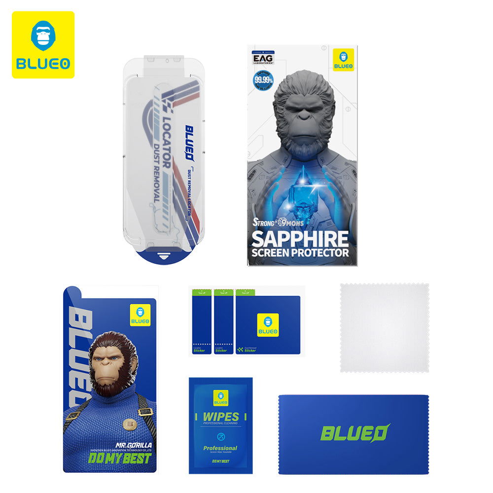 Película de Proteção Ecrã Privacy Blueo Sapphire Applicator Pro para Apple iPhone 17 Pro Max / 16 Pro Max, Vidro Temperado, Full Glue
