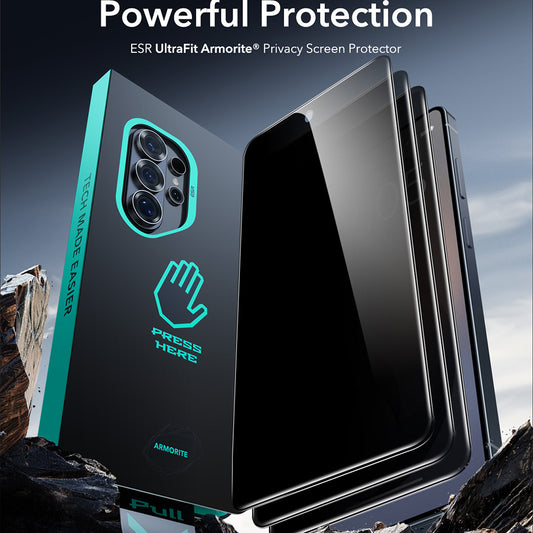 Película de Proteção Ecrã Privacy ESR Armorite para Samsung Galaxy S26 Ultra, Vidro Temperado, Full Glue