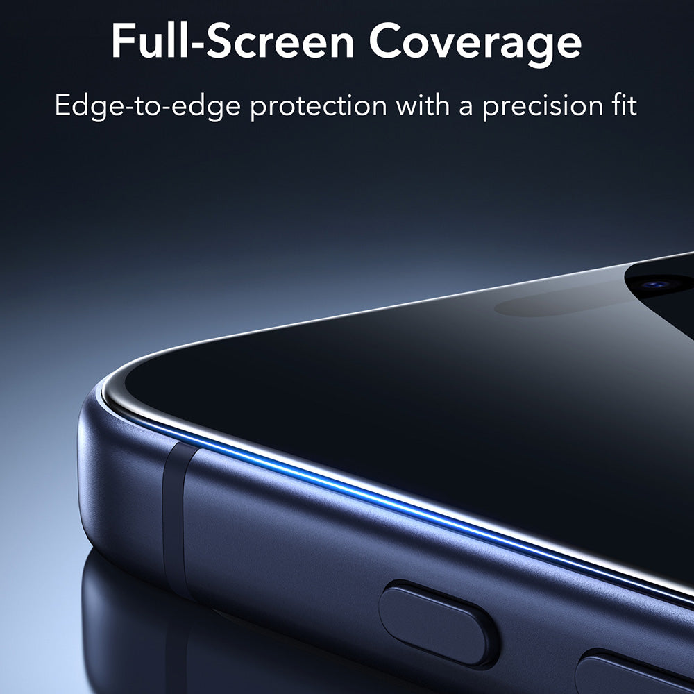 Película protetora de ecrã Privacy ESR Armorite UltraFit para Apple iPhone 18 Pro Max, Vidro Temperado, Cola Total, Conjunto de 2 unidades