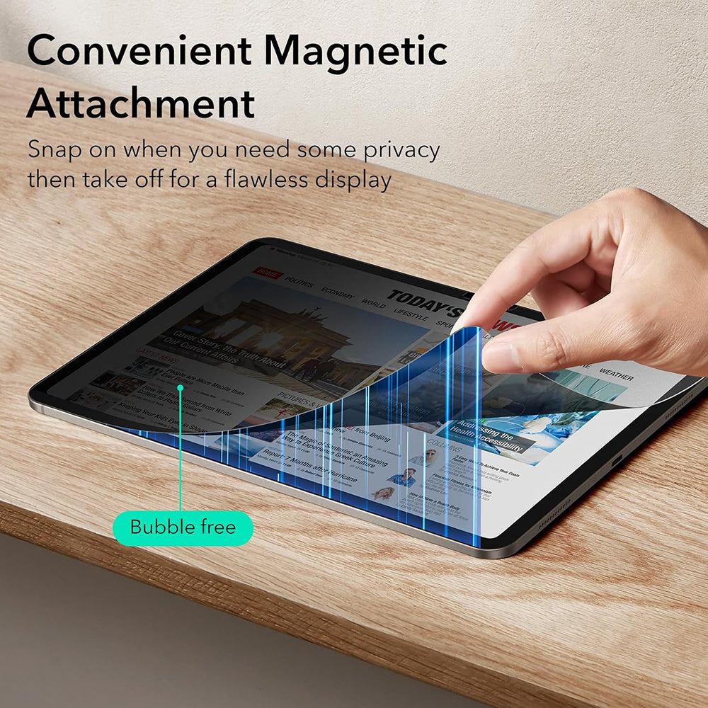 Privacy Screen Protector ESR Magnetic for Apple iPad Pro 11 (2024), Plastic