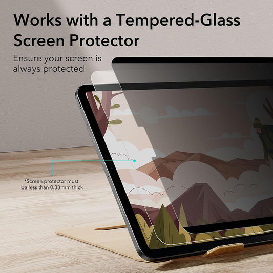 ESR Magnetic Privacy Screen Protector for Apple iPad Pro 12.9 (2022) / Pro 12.9 (2021) / Pro 12.9 (2020), Plastic