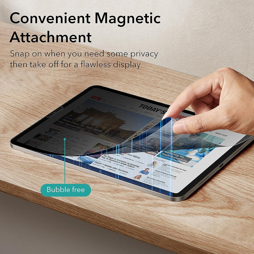 Película de Proteção Ecrã Privacy ESR Magnética para Apple iPad Pro 12.9 (2022) / Pro 12.9 (2021) / Pro 12.9 (2020), Plástico