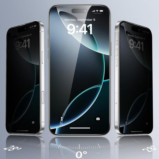 Película de Proteção Ecran Privacy ESR para Apple iPhone 17 Air, Vidro Temperado, Full Glue, Conjunto de 3 peças