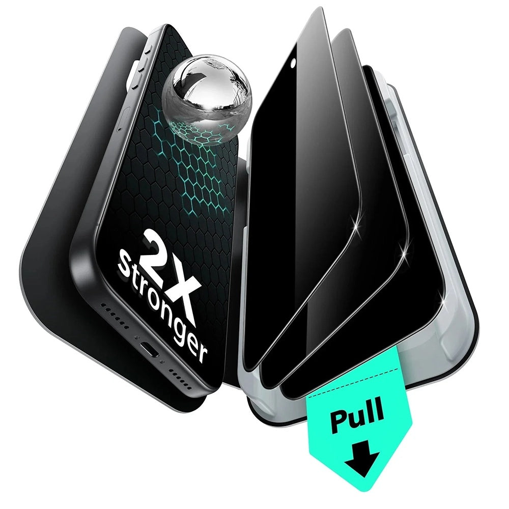Película de Proteção Ecran Privacy ESR UltraFit para Apple iPhone 17 Pro, Vidro Temperado, Full Glue, Conjunto de 3 peças