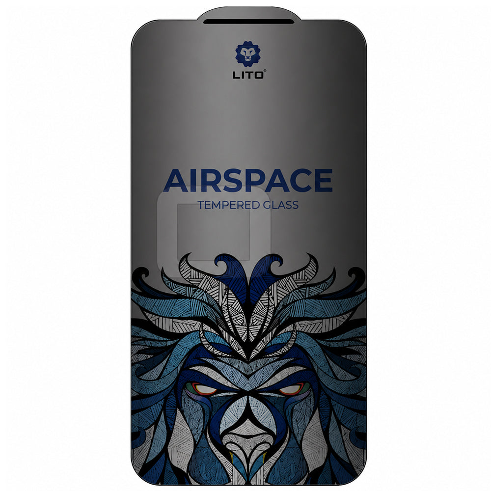 Película protetora de ecrã Privacy Lito Airspace Border para Apple iPhone 18 Pro, Vidro Temperado, Cola Total