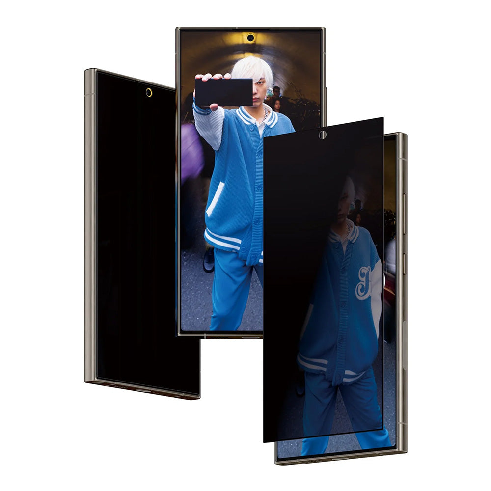 Película de Proteção de Ecrã Privacy PanzerGlass Ultra-Wide Fit EasyAligner para Samsung Galaxy S24 Ultra S928, Vidro Temperado, Colagem Total