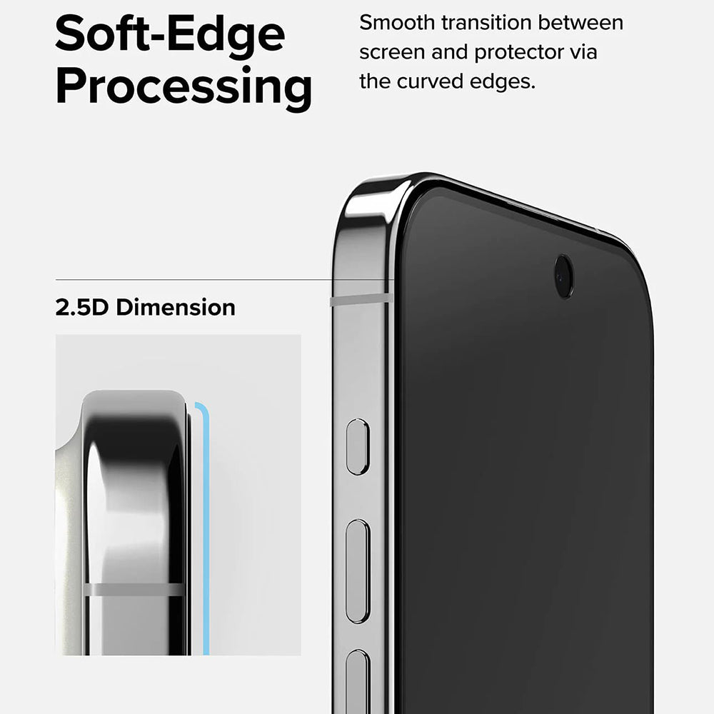 Película de Proteção de Ecrã Privacy Ringke para Apple iPhone 15 Pro, Vidro Temperado, Full Glue