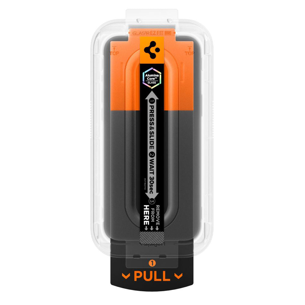 Película de Proteção de Ecrã Privacy Spigen GlastR EZ FIT Pro para Apple iPhone 17 Pro Max / 16 Pro Max, Vidro Temperado, Full Glue AGL10096