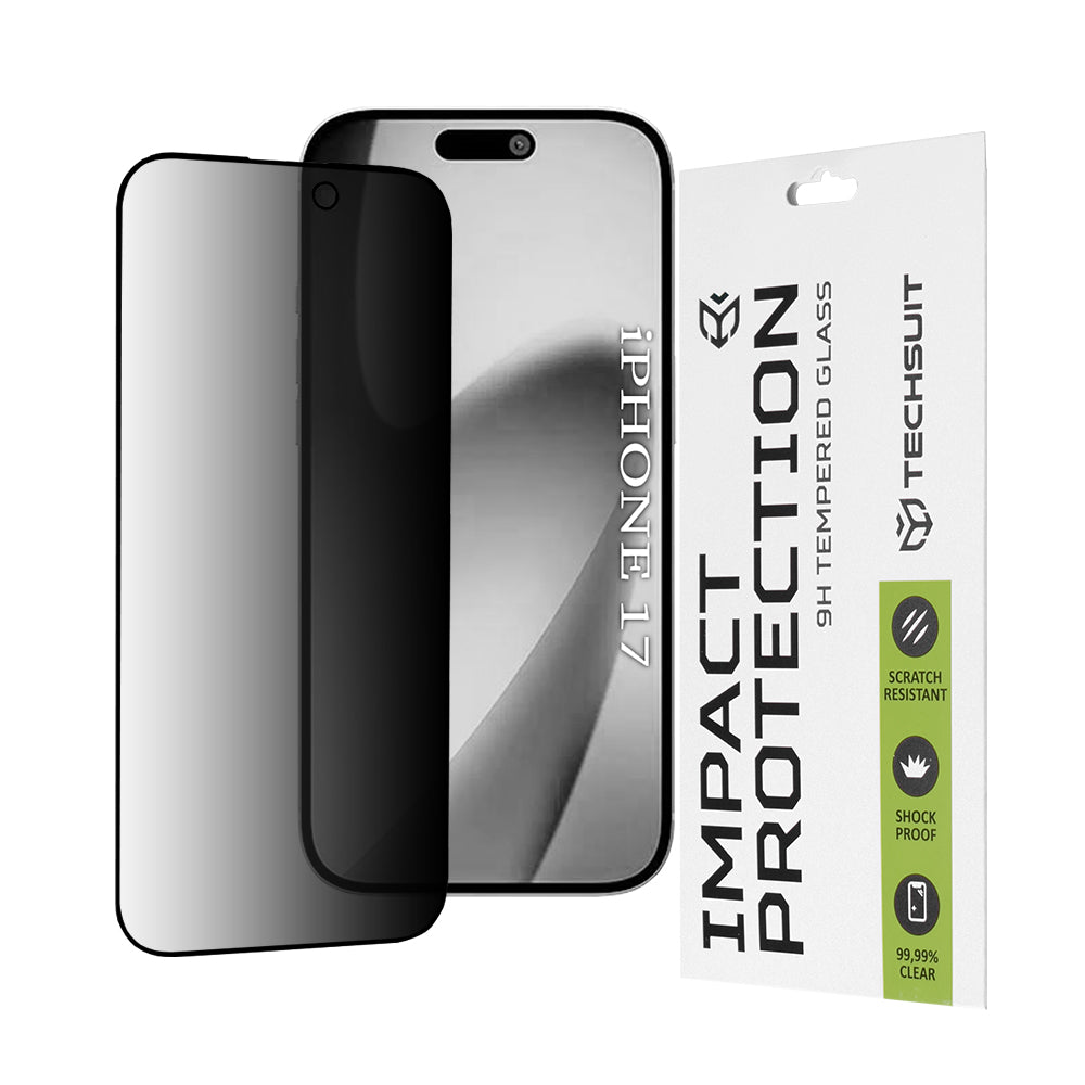 Película de Proteção de Ecrã Privacy Techsuit para Apple iPhone 17, Vidro Temperado, Full Glue, 111D