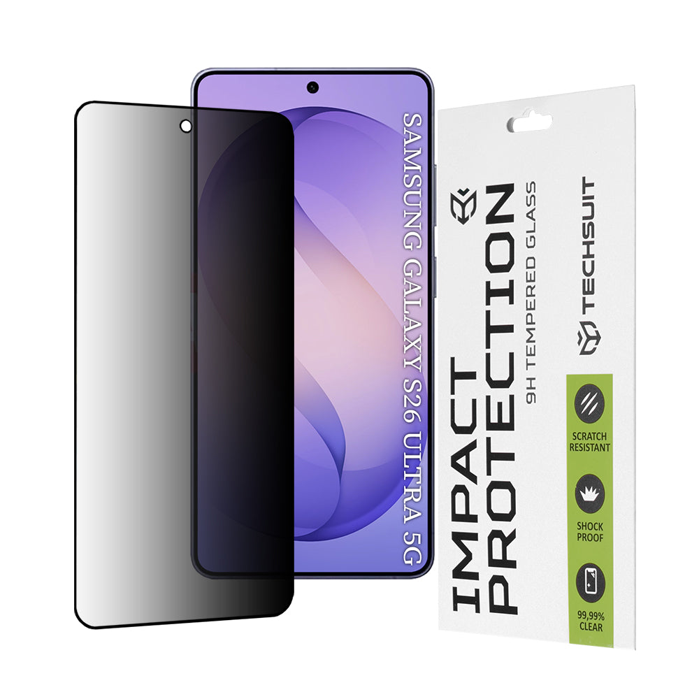 Película de Proteção de Ecrã Privacy Techsuit para Samsung Galaxy S26 Ultra, Vidro Temperado, Full Glue, 111D