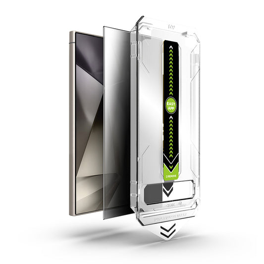 Película protetora de ecrã Privacy Techsuit TitanGlass CrystalHD para Samsung Galaxy S24 Ultra S928, Vidro Seguro, Cola Total
