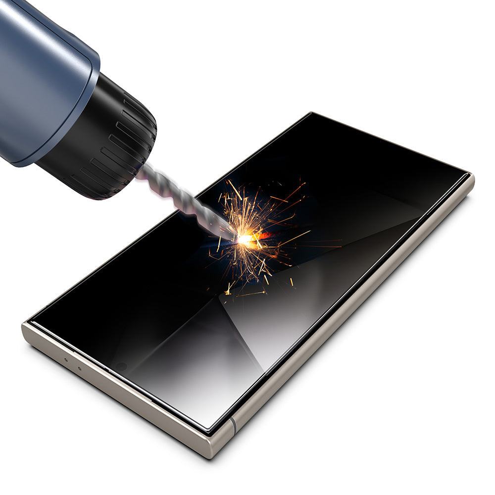 Película protetora de ecrã Privacy Techsuit TitanGlass CrystalHD para Samsung Galaxy S24 Ultra S928, Vidro de Segurança, Cola Total, Conjunto de 2 peças