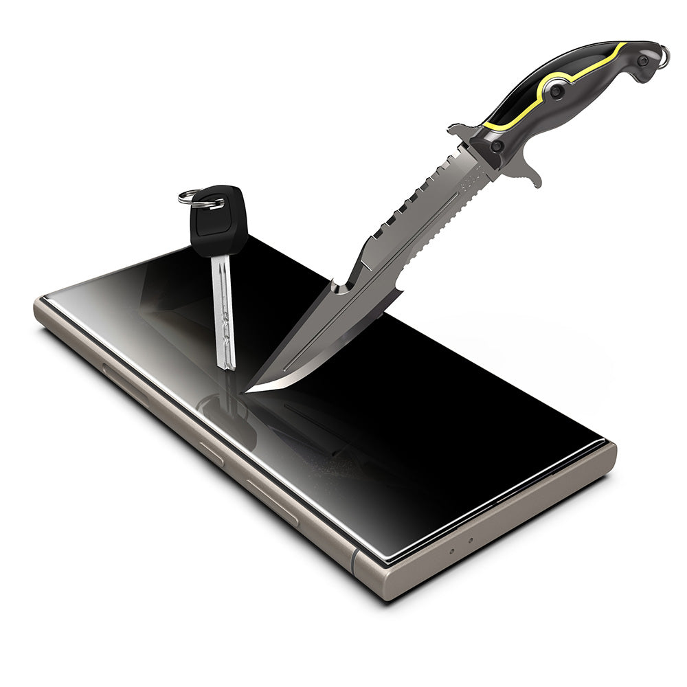 Película protetora de ecrã Privacy Techsuit TitanGlass CrystalHD para Samsung Galaxy S24 Ultra S928, Vidro de Segurança, Cola Total, Conjunto de 2 peças