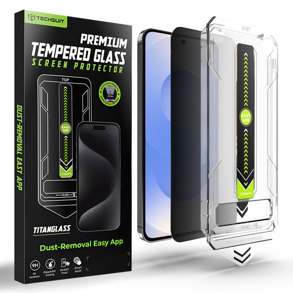 Película de Proteção de Ecrã Privacy Techsuit TitanGlass CrystalHD para Samsung Galaxy S26 S942, Vidro Temperado, Full Glue