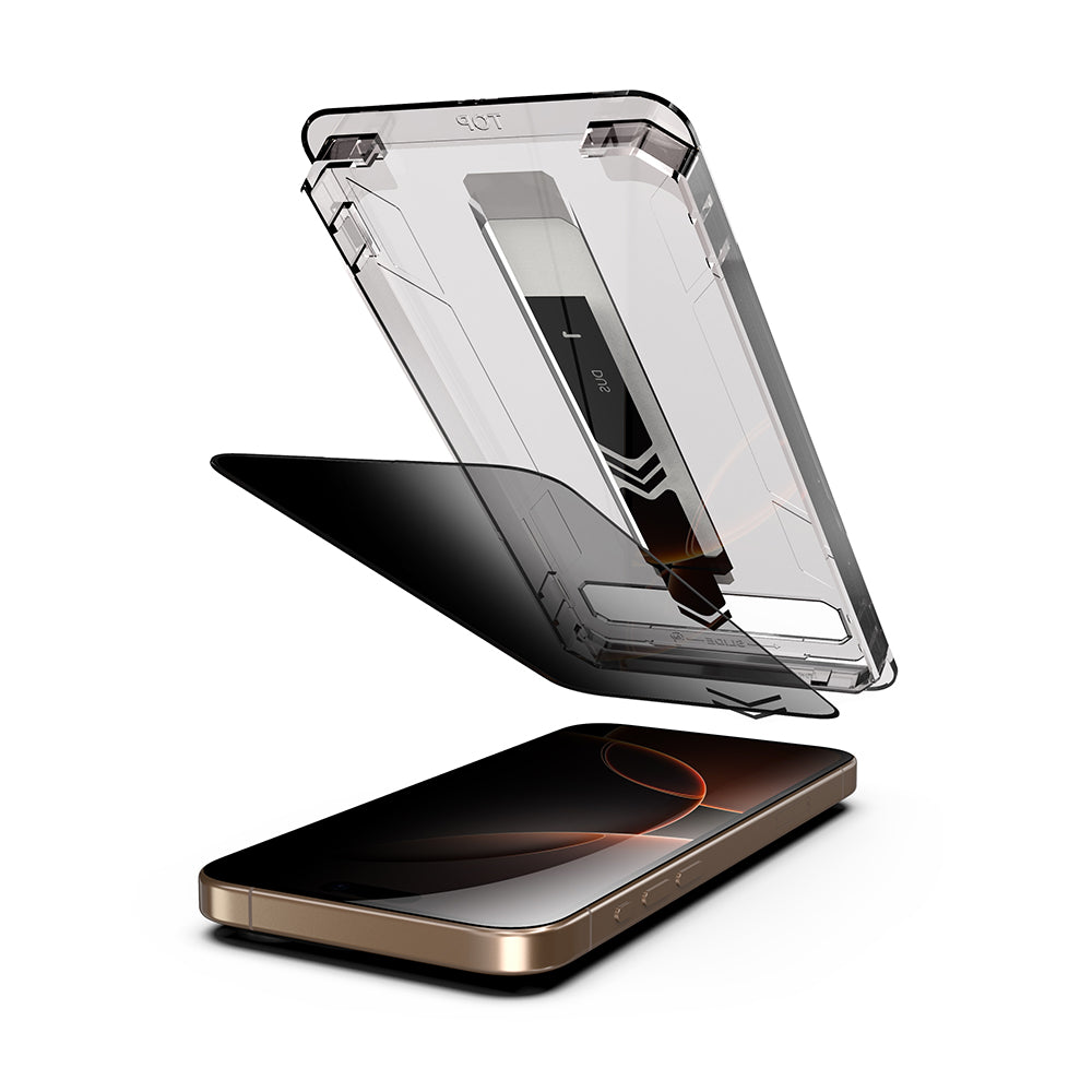 Película protetora de ecrã Privacy Techsuit TitanGlass para Apple iPhone 15 Pro, Vidro Temperado, Cola Total, Conjunto de 2 unidades