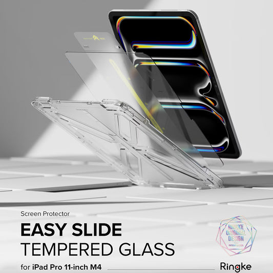 Película protetora de ecrã Ringke Easy Slide para Apple iPad Pro 11 (2024), Vidro Temperado, Cola Total