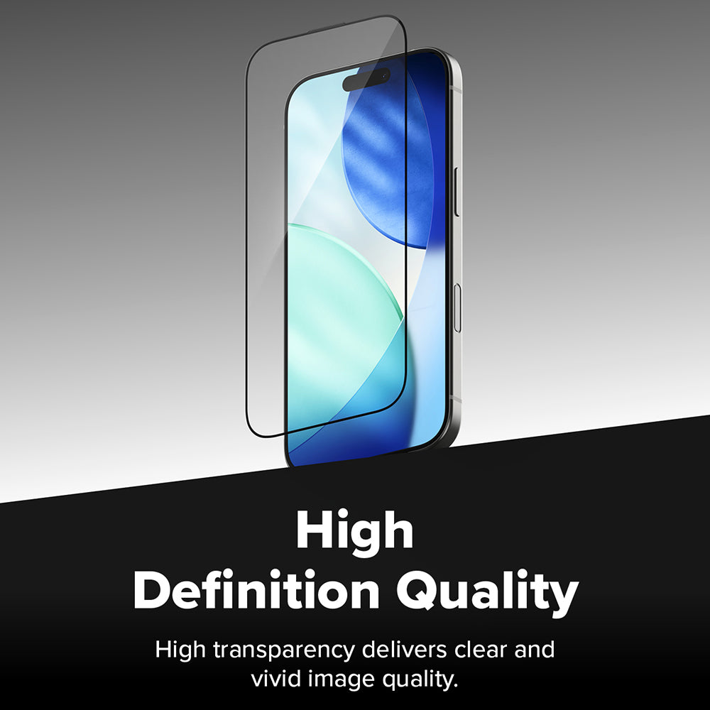 Película protetora de ecrã Ringke Easy Slide para Apple iPhone 17 Pro, Vidro Temperado, Cola Total, Conjunto de 2 unidades