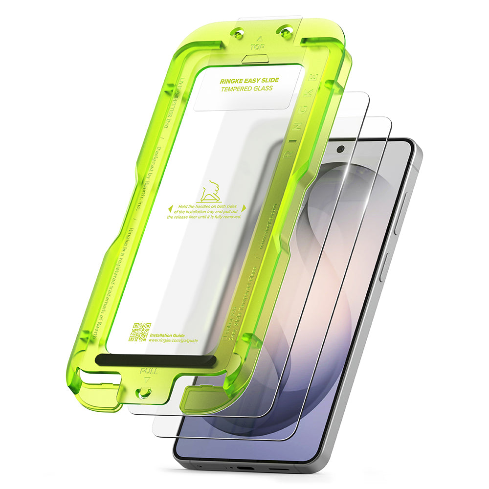 Película Protetora de Ecrã Ringke Easy Slide para Samsung Galaxy S26 S942, Vidro Temperado, Colagem Total, Conjunto de 2 Peças